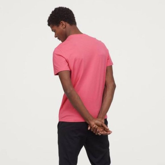 H&M Regular Fit Pink Crew-neck T-shirt - Picture 4 of 5